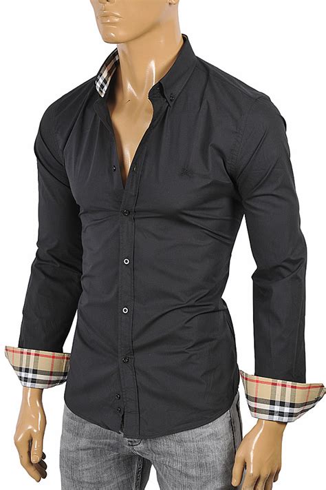 burberry black shirt men|designer shirt Burberry for men.